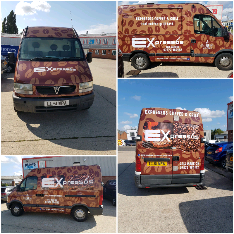 selling coffee from a van